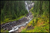 Comet Falls and Van Trump Creek. Mount Rainier National Park ( color)