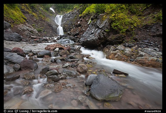 Creek and waterfall. Mount Rainier National Park (color)