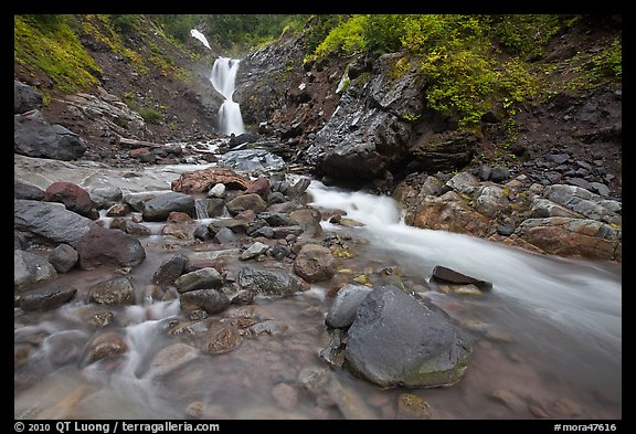 Creek and waterfall. Mount Rainier National Park, Washington, USA.