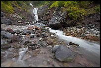 Creek and waterfall. Mount Rainier National Park, Washington, USA. (color)