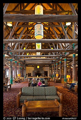 Paradise Inn Lobby. Mount Rainier National Park (color)