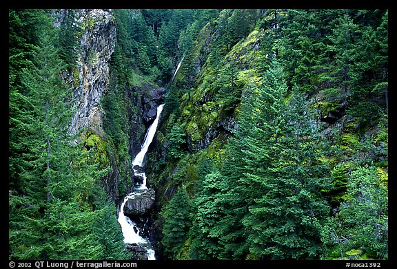 Gorge Creek falls. North Cascades National Park (color)