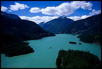 Turquoise waters in Diablo lake. North Cascades National Park, Washington, USA.