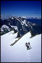 Ascending Sahale Peak,  North Cascades National Park. Washington, USA. (color)