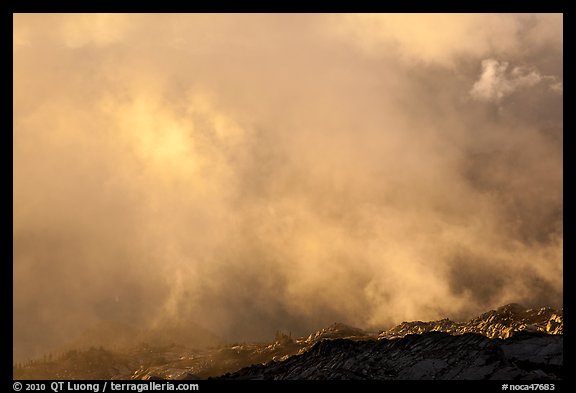 Clouds lit by sunset, North Cascades National Park. Washington, USA.