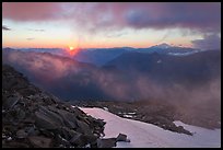 Sunset from Hidden Lake Peak, North Cascades National Park. Washington, USA.