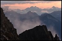 Receding mountain ridges, North Cascades National Park. Washington, USA.