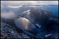 Hidden Lake with moonlight reflected, North Cascades National Park.  ( color)