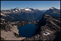 Hidden Lake under a full moonlight, North Cascades National Park.  ( color)