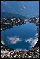 Hidden Lake, with clouds reflected, North Cascades National Park. Washington, USA.