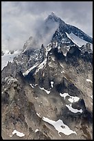 Cloud-shrouded Eldorado Peak, North Cascades National Park.  ( color)