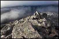 Rocky ridge and clouds, Hidden Lake Peak, North Cascades National Park. Washington, USA.