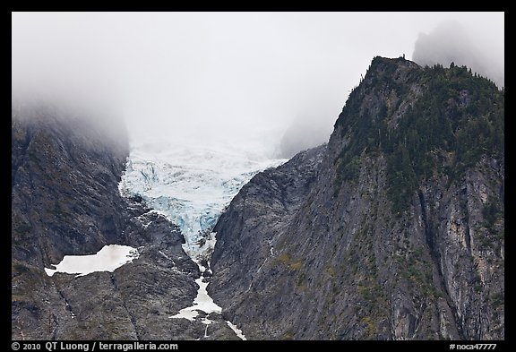 Hanging glacier seen from below, North Cascades National Park.  (color)