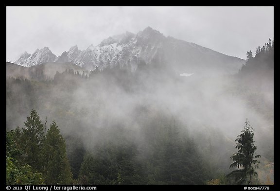 Peaks and fog, North Cascades National Park. Washington, USA.