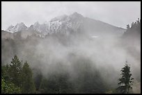 Peaks and fog, North Cascades National Park.  ( color)