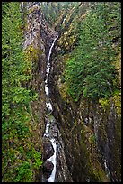 Gorge Creek Falls in autumn, North Cascades National Park Service Complex. Washington, USA.