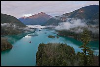 Sunrise, Diablo Lake, North Cascades National Park Service Complex. Washington, USA. (color)