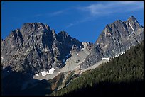 Rocky peaks on the eastern side of the range, North Cascades National Park.  ( color)