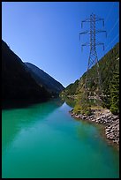 Turquoise waters in Gorge Lake,  North Cascades National Park Service Complex.  ( color)