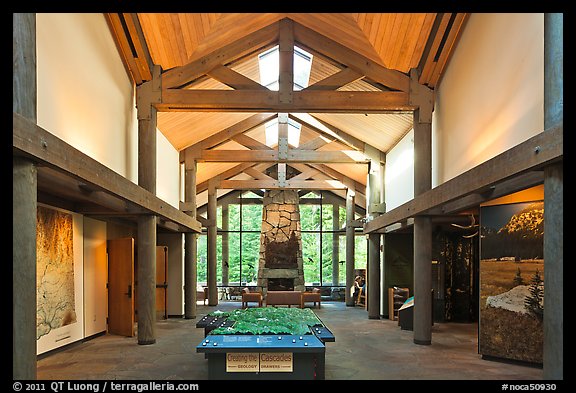 Inside Visitor Center, North Cascades National Park.  (color)