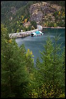 Ross Lake and dam, North Cascades National Park Service Complex.  ( color)