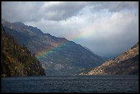 Lake Chelan and rainbow, North Cascades National Park Service Complex. Washington, USA.
