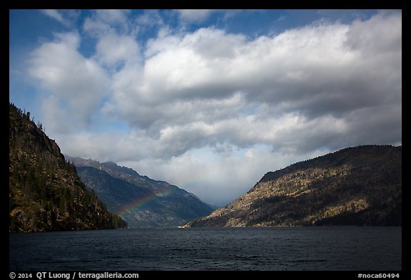 Rainbow and clouds, Lake Chelan, North Cascades National Park Service Complex. Washington, USA.