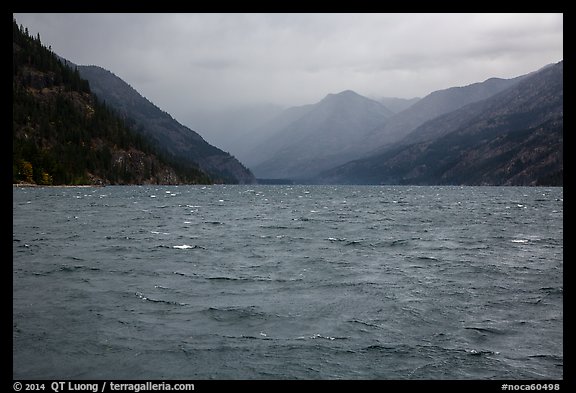 Rain, Lake Chelan, North Cascades National Park Service Complex.  (color)