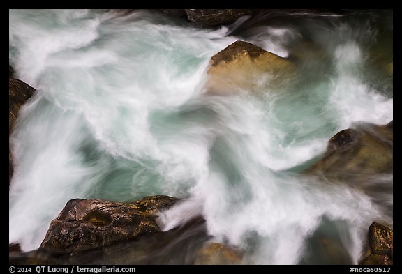 Stehekin river cascade detail, North Cascades National Park.  (color)