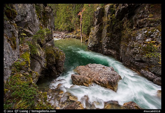 Stehekin gorge below High Bridge, North Cascades National Park. Washington, USA.