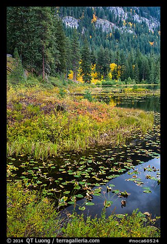 Coon Lake in autumn, Stehekin, North Cascades National Park Service Complex.  (color)