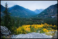 Coon Lake from above and Agnes peak, North Cascades National Park Service Complex. Washington, USA.