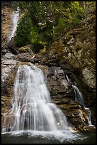Lower Rainbow Falls, Stehekin, North Cascades National Park Service Complex.  ( color)
