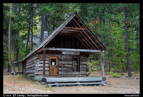 Historic schoolhouse, Stehekin, North Cascades National Park Service Complex.  (color)