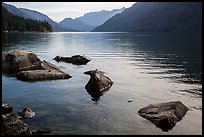 Rocks, Lake Chelan, Stehekin, North Cascades National Park Service Complex.  ( color)