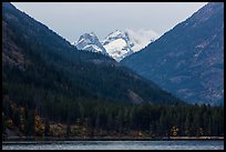 Snowy peaks above Stehekin and Lake Chelan,  North Cascades National Park Service Complex. Washington, USA.
