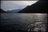 Sun shimmering in Lake Chelan waters, North Cascades National Park Service Complex.  ( color)