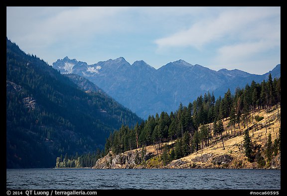 Peaks above Lake Chelan, North Cascades National Park Service Complex. Washington, USA.