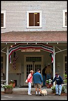 Crescent Lake Lodge Entrance. Olympic National Park, Washington, USA.