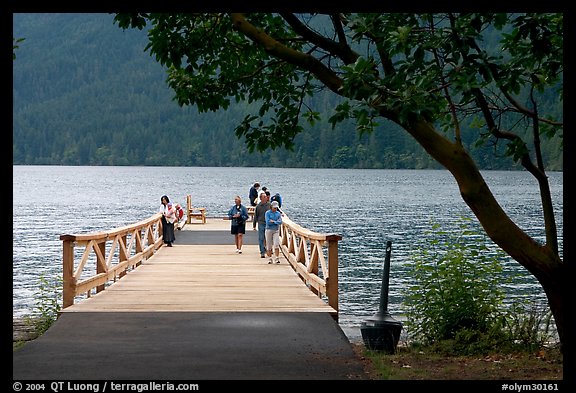 Pier and Crescent Lake. Olympic National Park, Washington, USA.