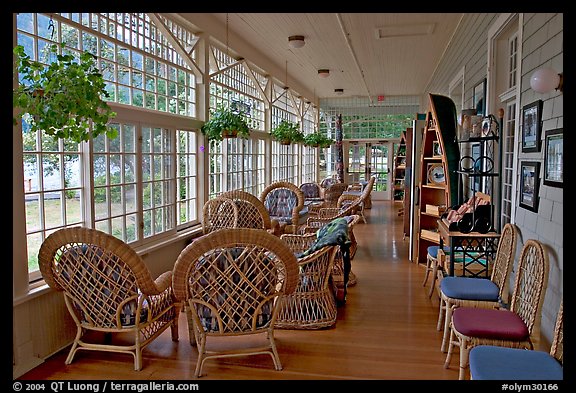 Sun room, Crescent Lake Lodge. Olympic National Park, Washington, USA.