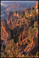 Rocky spires at sunset. Pinnacles National Park ( color)