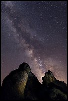 Milky Way and rocky towers. Pinnacles National Park ( color)