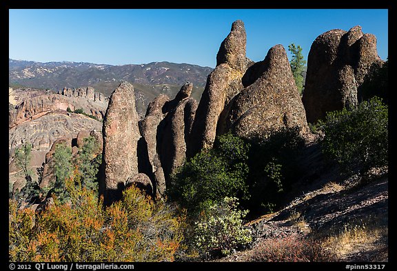 Rhyolite spires. Pinnacles National Park (color)