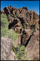 Breccia crag, High Peaks. Pinnacles National Park, California, USA. (color)
