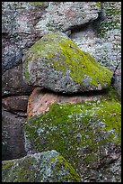 Jumble of boulders, Bear Gulch. Pinnacles National Park, California, USA. (color)