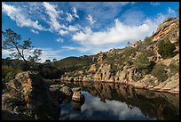 Clouds over Bear Gulch Reservoir. Pinnacles National Park, California, USA. (color)