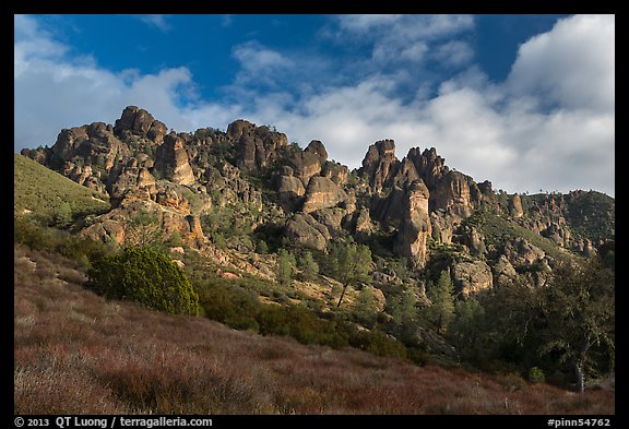 Pinnacles from West side. Pinnacles National Park, California, USA.