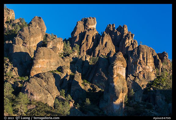 High Peaks spires, late afternoon. Pinnacles National Park (color)