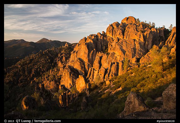 High Peaks at sunrise. Pinnacles National Park, California, USA.